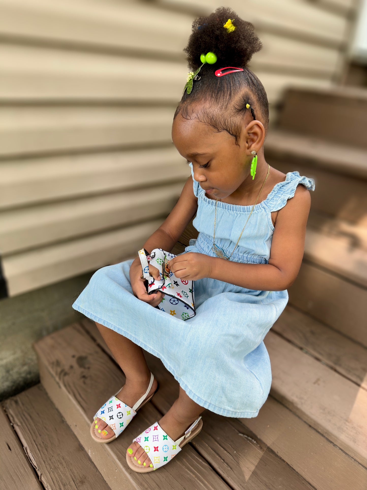 Multi-Colored White Sandals