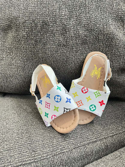 Multi-Colored White Sandals